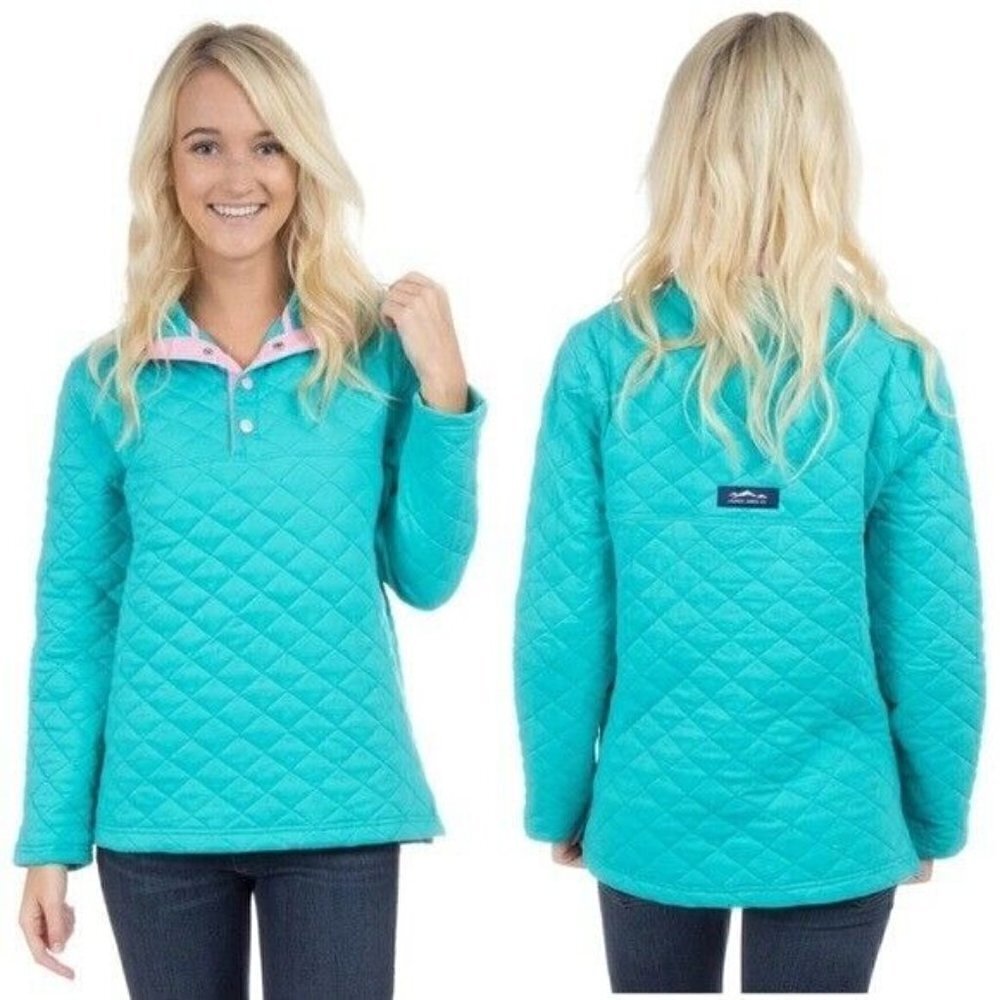 Lauren James Lawson Quilted Pullover Color Estate Blue Women’s Size XS